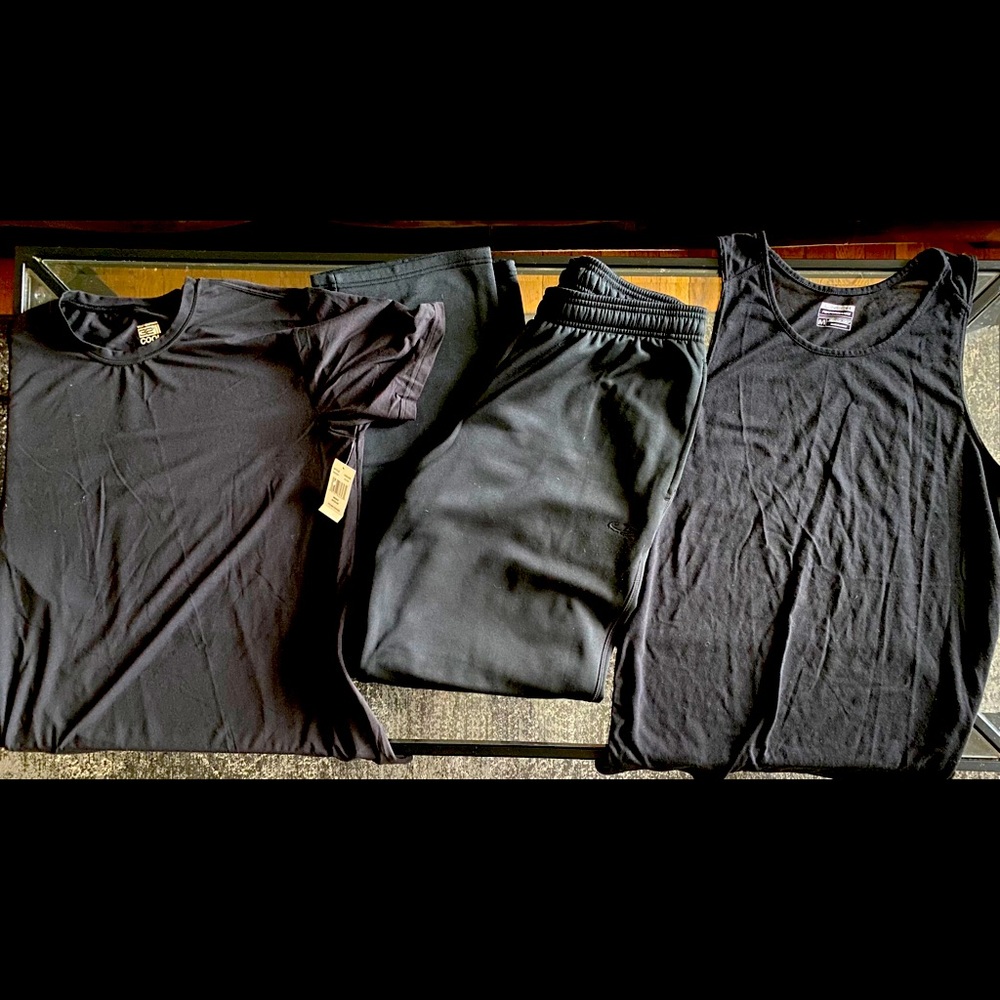 Athletic Bundle Pants Shirts Exercise Medium Black